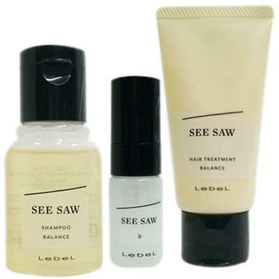 Lebel SEE/SAW mini GIFT set Shampoo & Hair Treatment & Clear Oil Flat  weight:175g